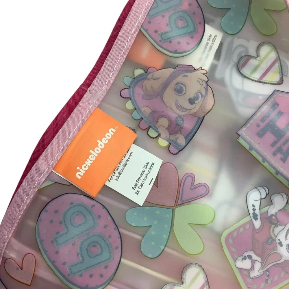 Nickelodeon Paw Patrol Bibs Set Of 2 With Crumb Catcher Pink & Multicolor Hearts